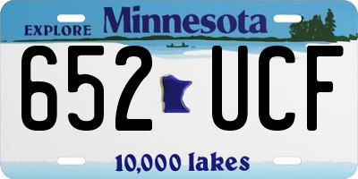 MN license plate 652UCF