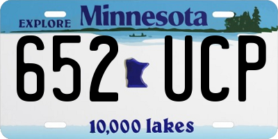MN license plate 652UCP
