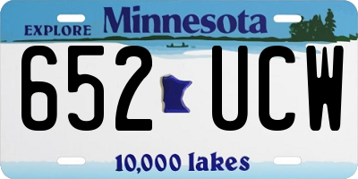 MN license plate 652UCW
