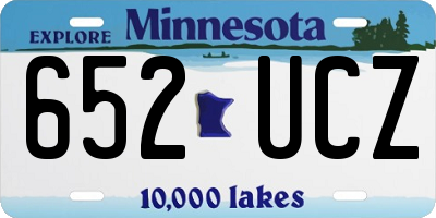 MN license plate 652UCZ