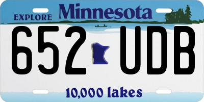 MN license plate 652UDB