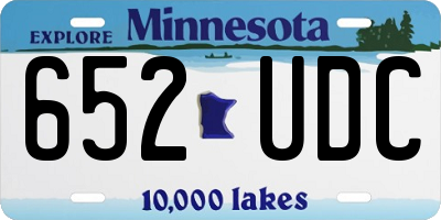 MN license plate 652UDC