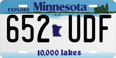MN license plate 652UDF