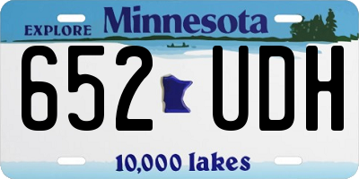 MN license plate 652UDH