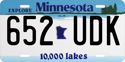 MN license plate 652UDK