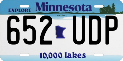 MN license plate 652UDP