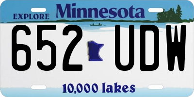 MN license plate 652UDW