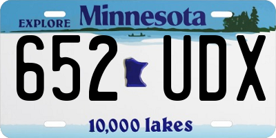 MN license plate 652UDX