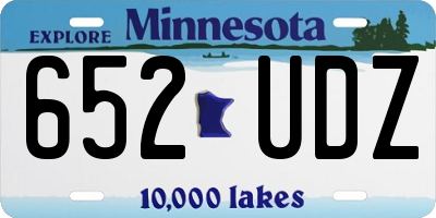 MN license plate 652UDZ