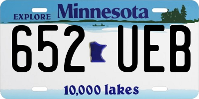 MN license plate 652UEB