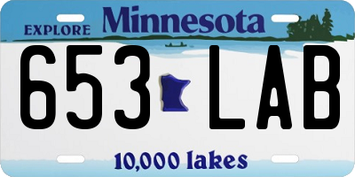 MN license plate 653LAB