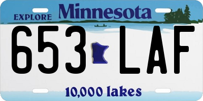 MN license plate 653LAF