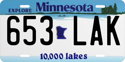 MN license plate 653LAK