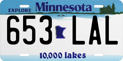 MN license plate 653LAL