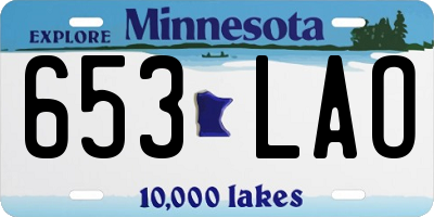 MN license plate 653LAO