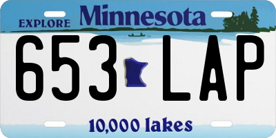 MN license plate 653LAP