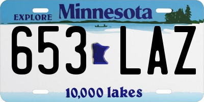 MN license plate 653LAZ