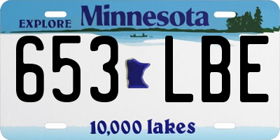 MN license plate 653LBE