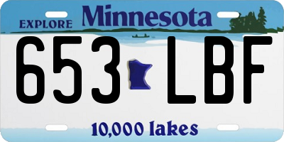 MN license plate 653LBF