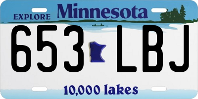 MN license plate 653LBJ