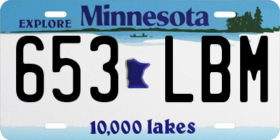 MN license plate 653LBM