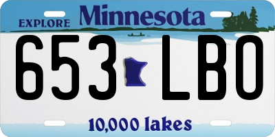MN license plate 653LBO