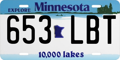 MN license plate 653LBT