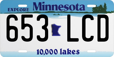 MN license plate 653LCD