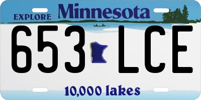 MN license plate 653LCE