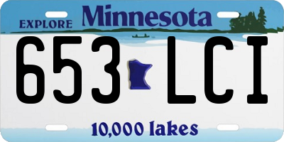MN license plate 653LCI