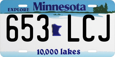 MN license plate 653LCJ