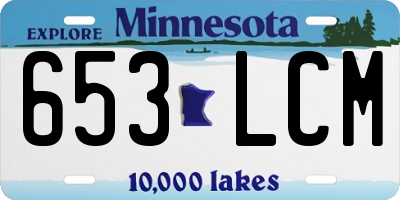 MN license plate 653LCM