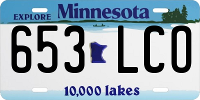 MN license plate 653LCO