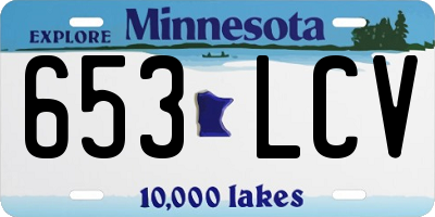 MN license plate 653LCV