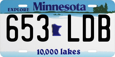 MN license plate 653LDB