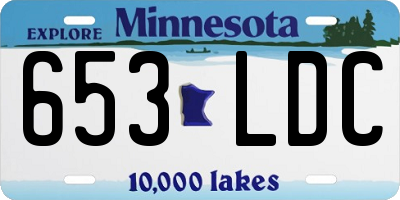 MN license plate 653LDC