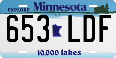 MN license plate 653LDF