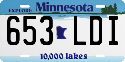 MN license plate 653LDI