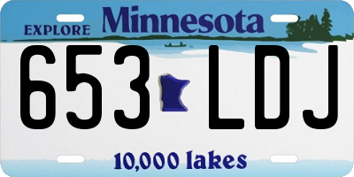 MN license plate 653LDJ