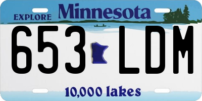 MN license plate 653LDM
