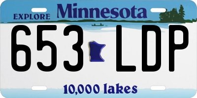 MN license plate 653LDP