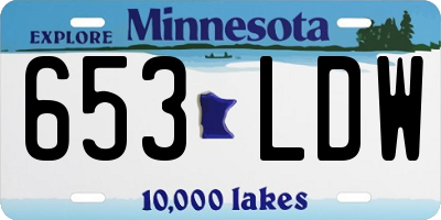 MN license plate 653LDW