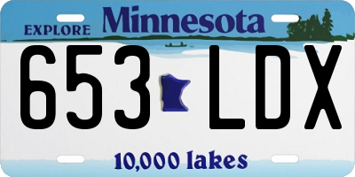 MN license plate 653LDX