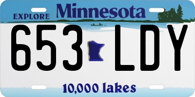 MN license plate 653LDY