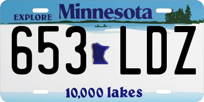 MN license plate 653LDZ