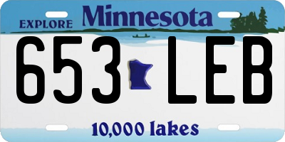 MN license plate 653LEB