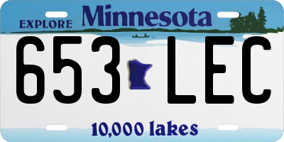 MN license plate 653LEC