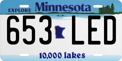 MN license plate 653LED