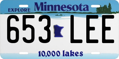 MN license plate 653LEE
