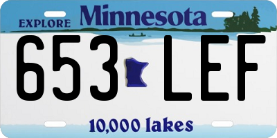 MN license plate 653LEF